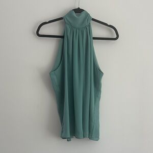 New York & Company Aqua Sleeveless Blouse